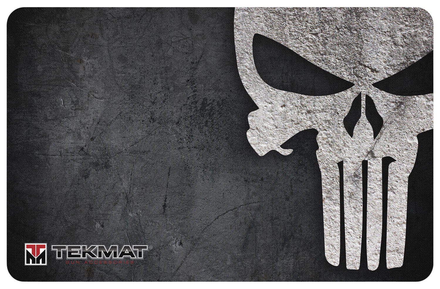 TekMat TEKR42PUNISHER Punisher Door Mat Black/Gray Rubber 42” Long Skull