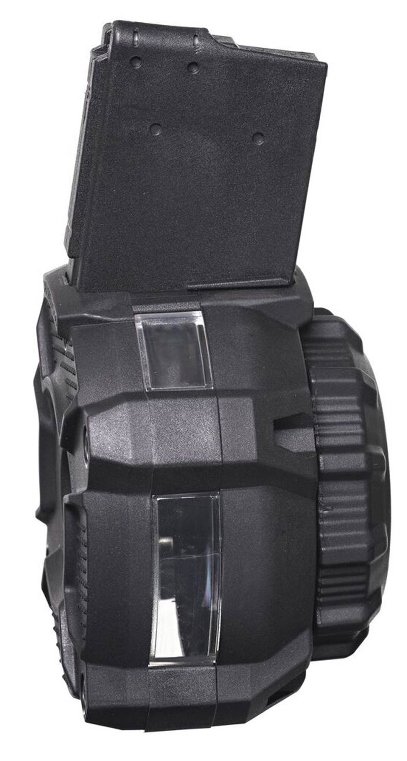 ProMag DRMA24 AR-15 65-Round Drum Magazine, Black DuPont Zytel Polymer, Over Molded Steel Feed Lips, USA Made