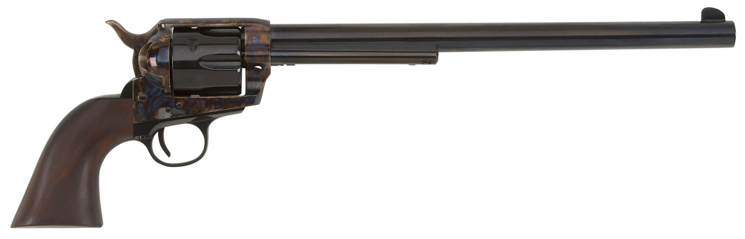 Pietta HF45CHS12NM 1873 Great Western II Buntline 45 Colt (LC) 6rd 12 Blued Steel Barrel & Cylinder, Deep Color Case Hardened Steel Frame, Walnut Grip