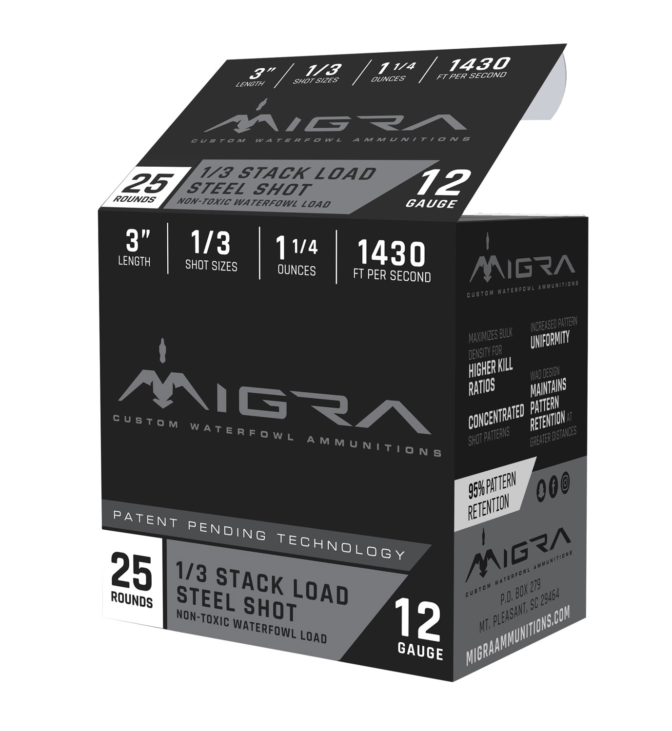 Migra Ammunitions M12S13 Staxd  12Gauge 3 1 1/4oz 1/3Shot 25 Per Box/10 Case