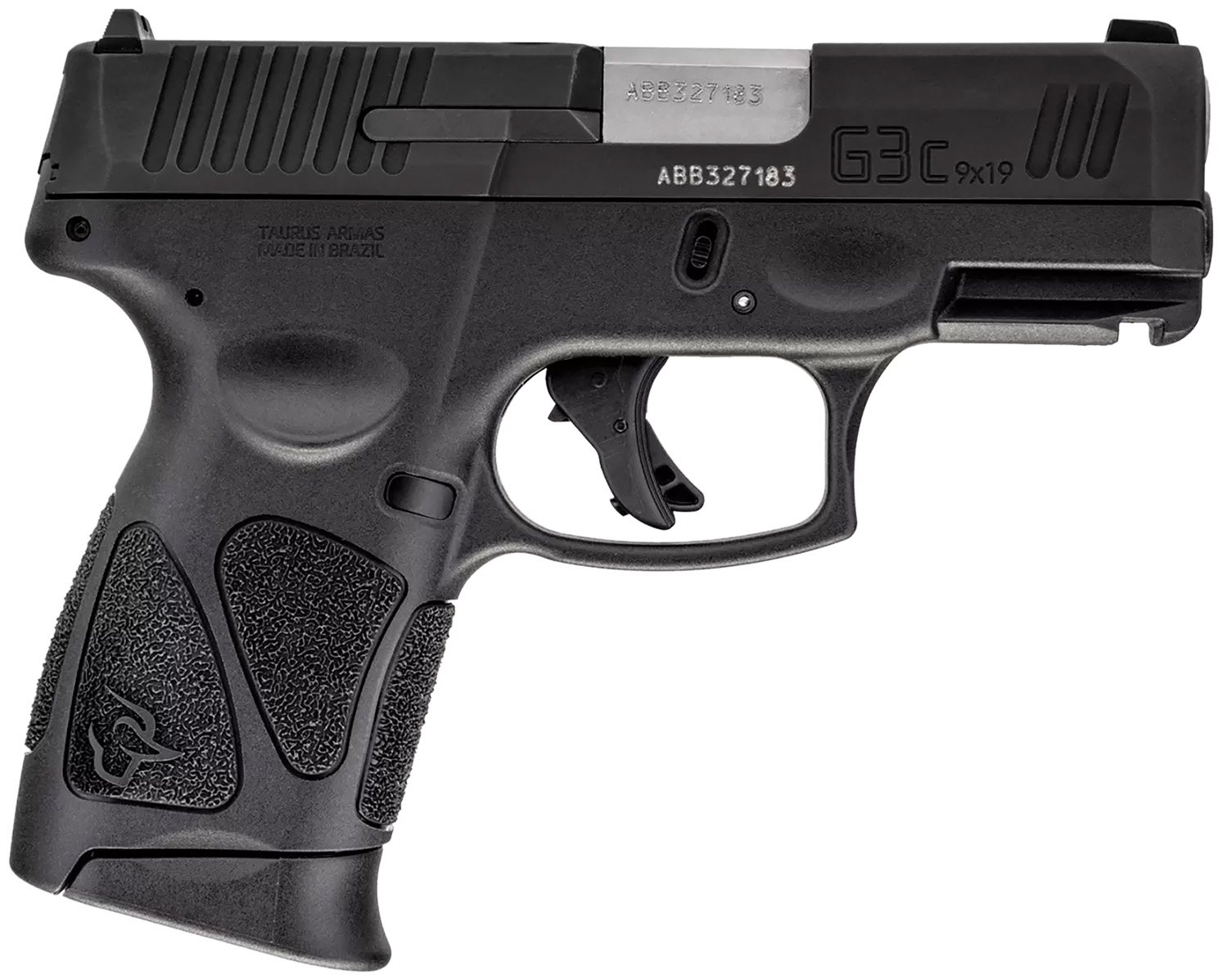 Taurus 1G3C9312X10 G3C  Compact Frame 9mm Luger 10+1 3.26" Matte Stainless Steel Barrel, Matte Black Tenifer Serrated Steel Slide, Black Polymer Frame w/Picatinny Rail, Black Polymer Grip, Right Hand