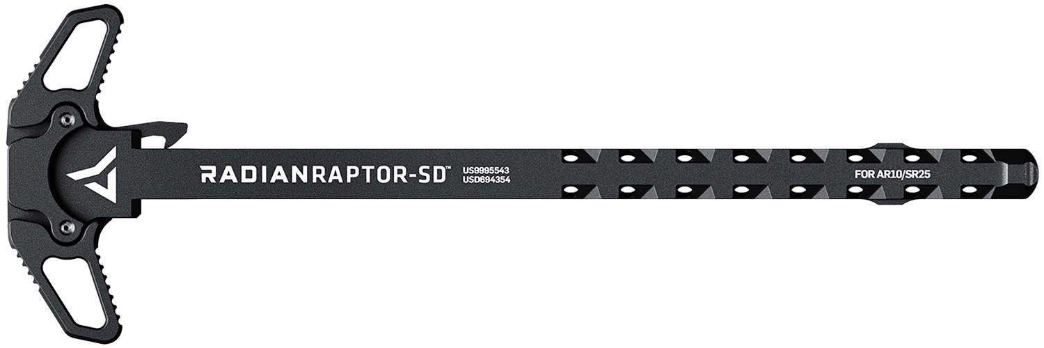 Radian Weapons R0012 Raptor SD Ambi Charging Handle, Black, Gas Ported Shaft, Fits Mil-Spec AR-10/SR-25 Platform