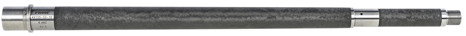 Proof Research 128657 AR-Style Barrel  6mm ARC 16 Black Carbon Fiber Finish 416R Stainless Steel Material Rifle Length with Threading & .750 Gas Journal Diameter for AR-Platform