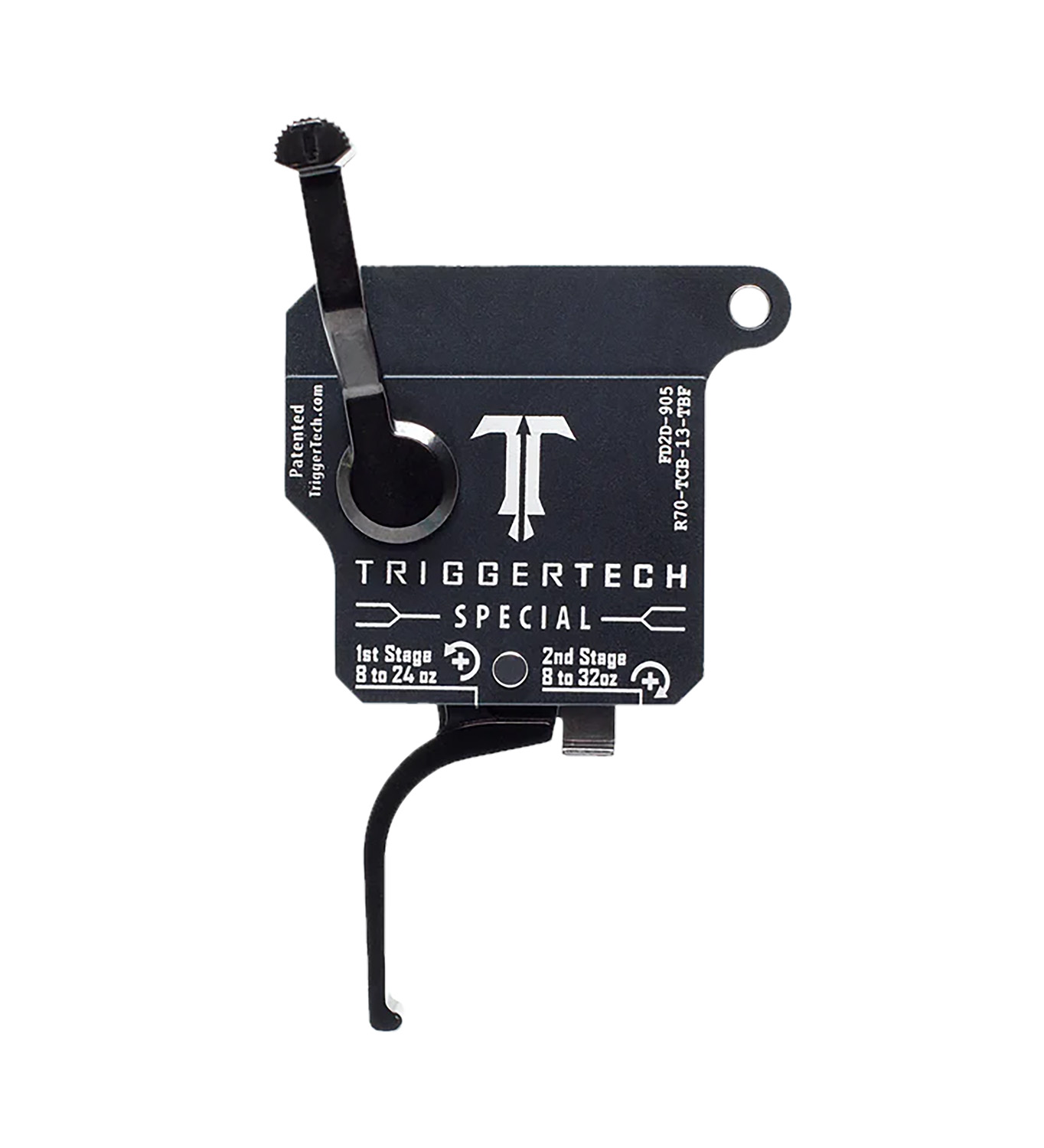 TriggerTech R70TCB13TBF Two-Stage Flat Trigger 1-3.5 lbs Black Remington 700