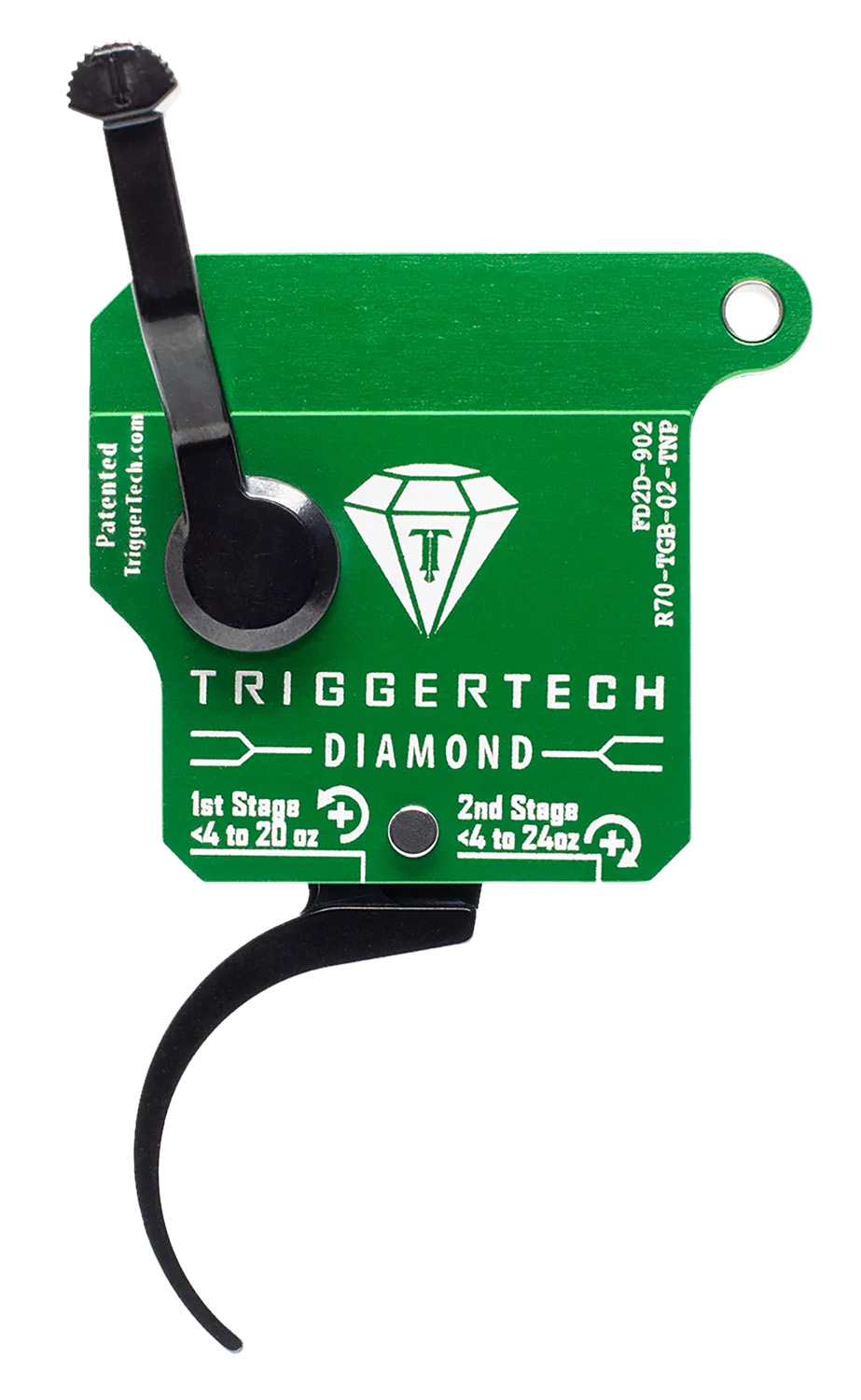 TriggerTech R70TGB02TNP Diamond Two-Stage Trigger 0.50-2.80 lbs Green