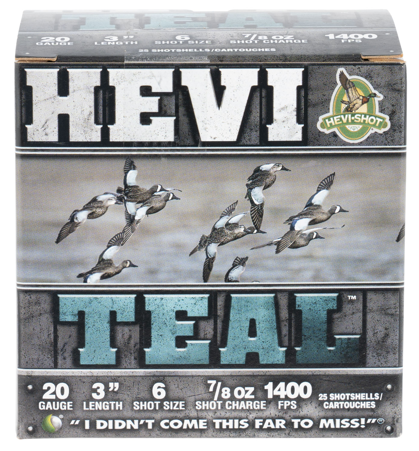 HEVI-Shot HS62006 HEVI-Teal  20Gauge 3 7/8oz 6Shot 25 Per Box/10 Case