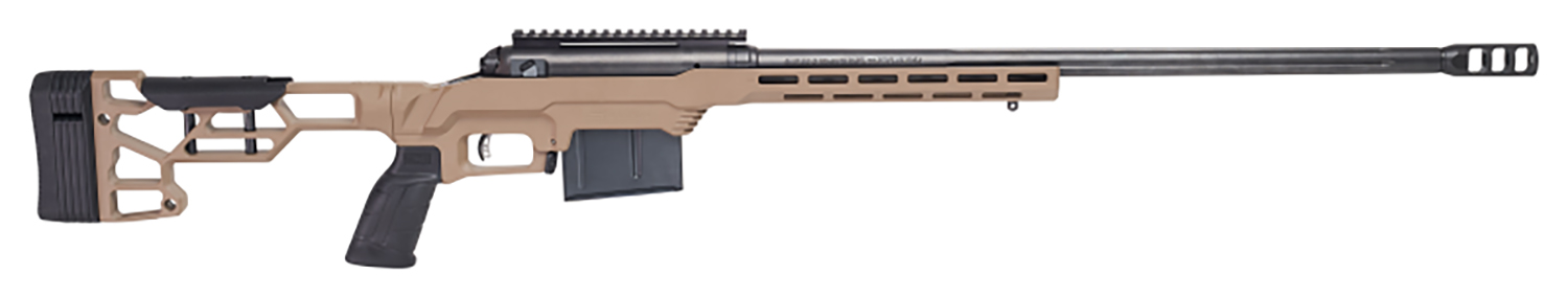 Savage Arms 57698 110 Precision 338 Lapua Mag 5+1 24", Matte Black Rec/Barrel, Flat Dark Earth Cerakote MDT LSS XL Chassis, Polymer Grip, Left Hand