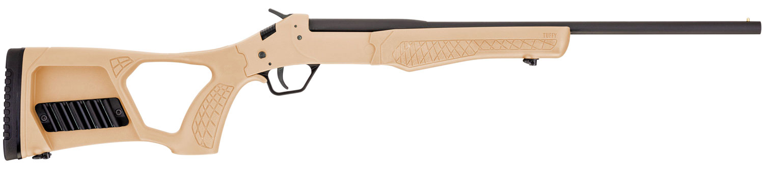 Rossi SSP1TAN Tuffy Single Shot Youth 410 Gauge Break Open 3 1rd 18.50 Matte Black Barrel, Matte Black Steel Receiver, Tan Synthetic Thumbhole Stock w/Shell Holder, Right Hand