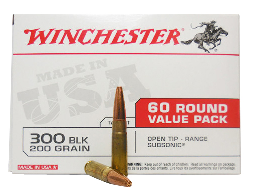 Winchester USA 300 Blackout 200gr Open Tip Range Subsonic Ammo