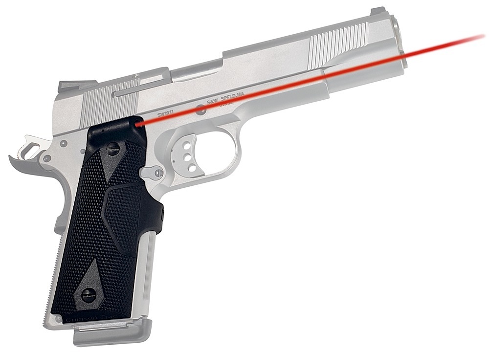 Crimson Trace 011200 Lasergrips  Fits 1911/1911A1, Red Laser Black Polymer