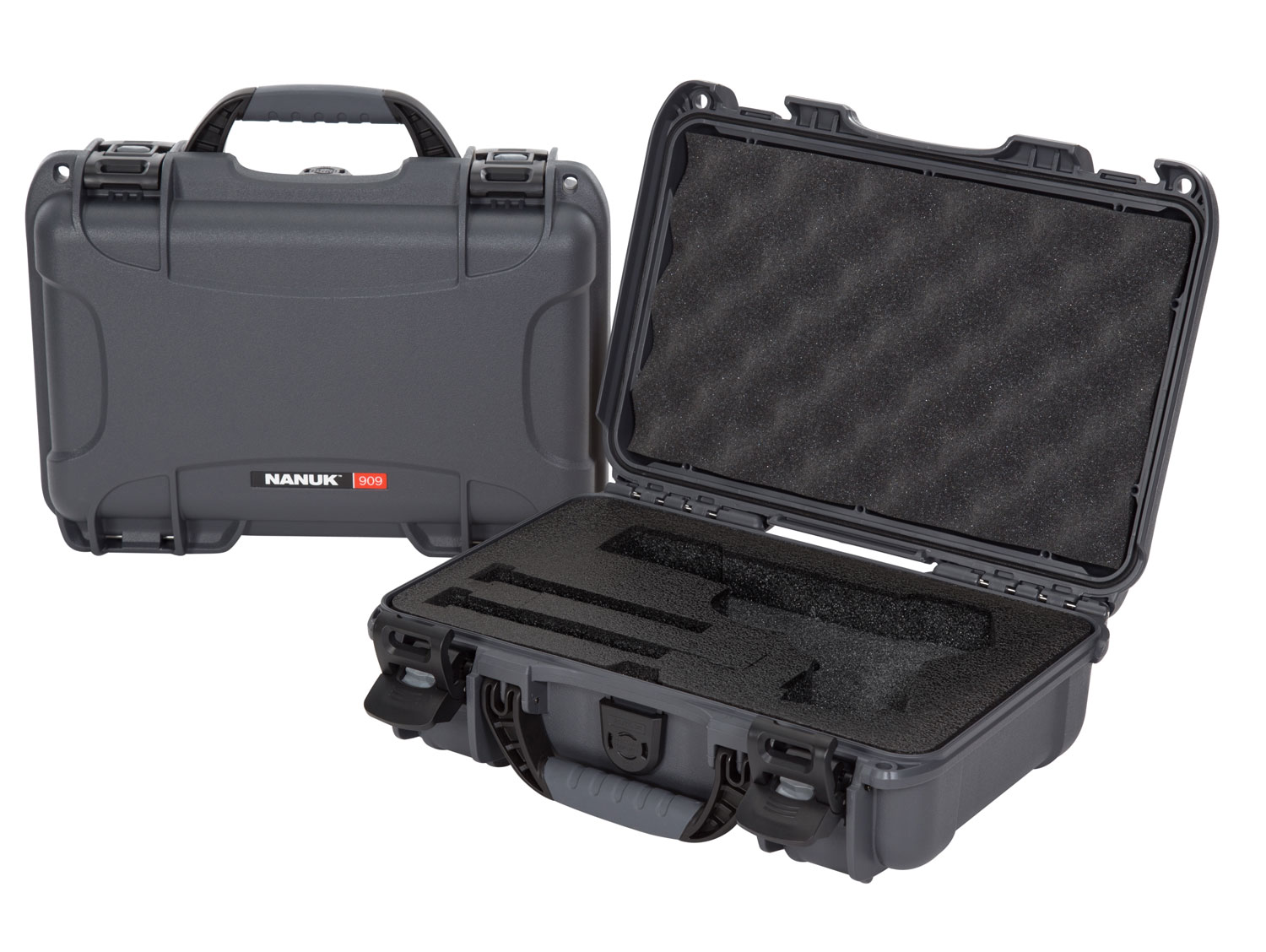 Nanuk 909CLASG7 909 Classic Gun Case Waterproof Graphite Resin w/ Closed-Cell Foam Padding 11.44 L x 7 W x 3.68 H Interior Dimensions