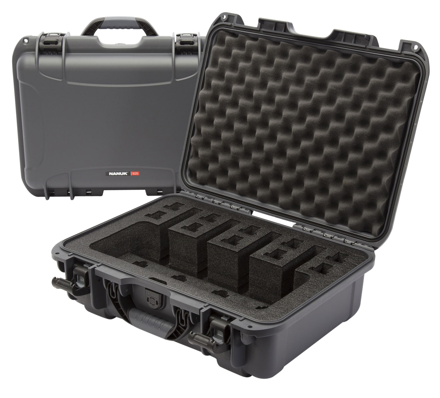 Nanuk 9254UP7 925 4 Up Gun Case Waterproof Graphite Resin w/ Closed-Cell Foam Padding 17 L x 11.80 W x 6.40 H Interior Dimensions