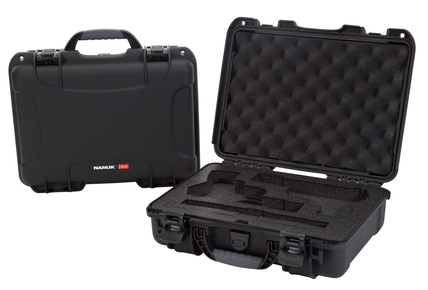 Nanuk 910-CLASG1 910 Classic 2 Up Pistol Case Black Polymer with Latches...-img-0