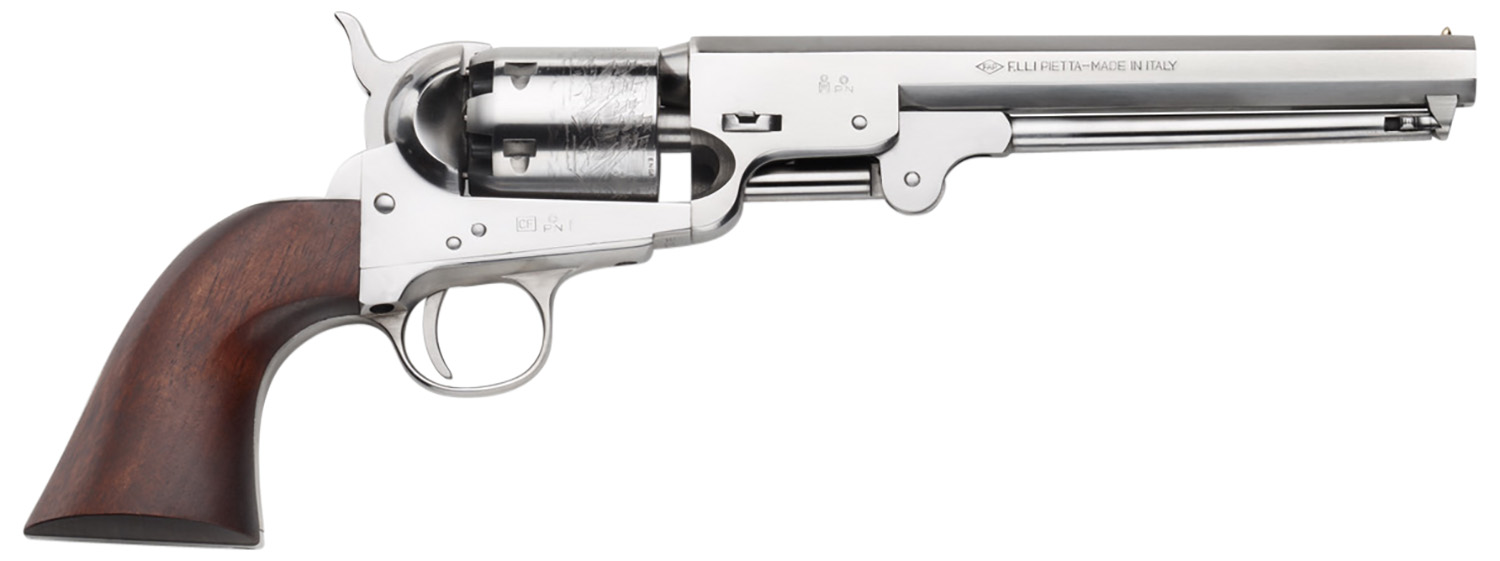 1851 Navy Old Silver Single Action Revolver - Octagonal Barrel, Light-img-0