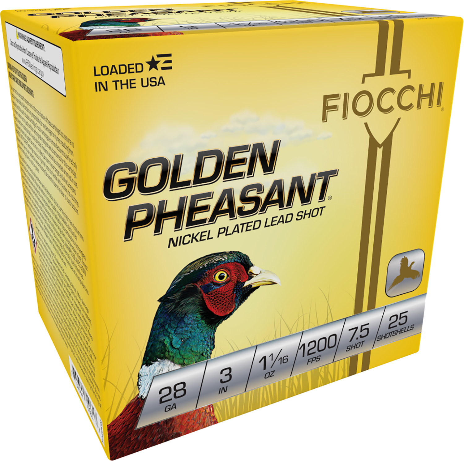 Fiocchi 283GP75 Golden Pheasant Extrema 28Gauge 3" 11-16oz 7.5Shot 25 Ro... - Fiocchi - 28 GAUGE