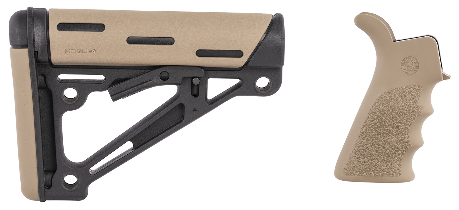 Hogue 15355 OverMolded Collapsible Buttstock Black Synthetic Flat Dark...