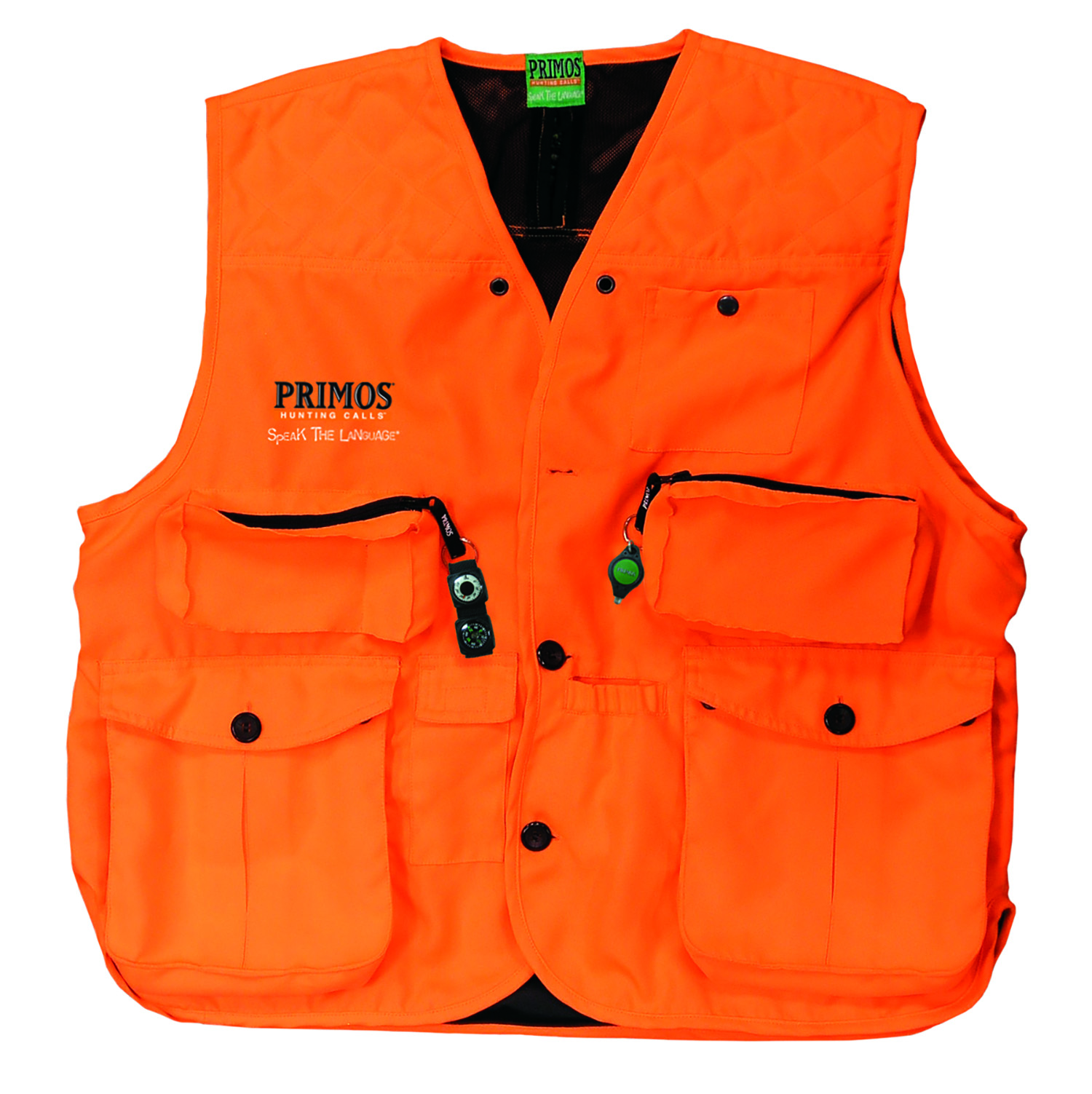 Primos 65703 Gunhunter's Hunting Vest XL Blaze Orange Features Compass &