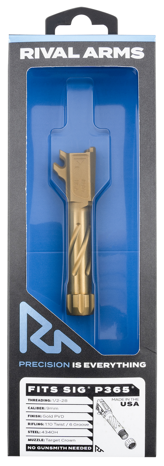 Rival Arms RA20P002E Precision Drop-In Barrel 9mm Luger 3.10" Gold PVD F...