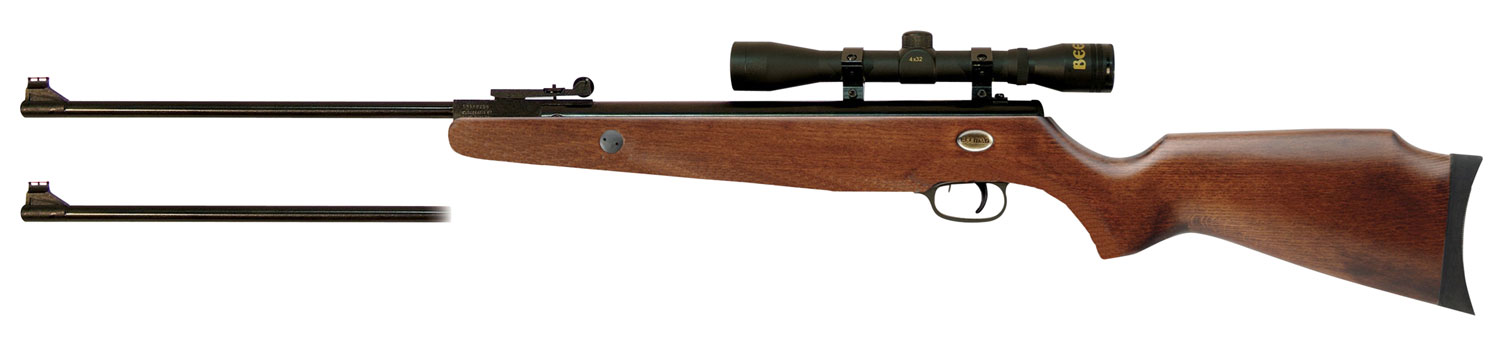 Beeman Grizzly X2 Combo Gas Ram Air Rifle 177 22 Black Hardwood Scope-img-0
