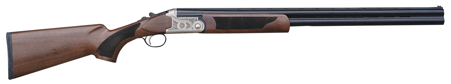 Pointer KAR2028 Acrius  20 Gauge with 28 Black O/U Barrel, 3 Chamber, 2rd Capacity, Nickel Engraved Metal Finish & Turkish Walnut Stock Right Hand (Full Size) Includes 5 Chokes