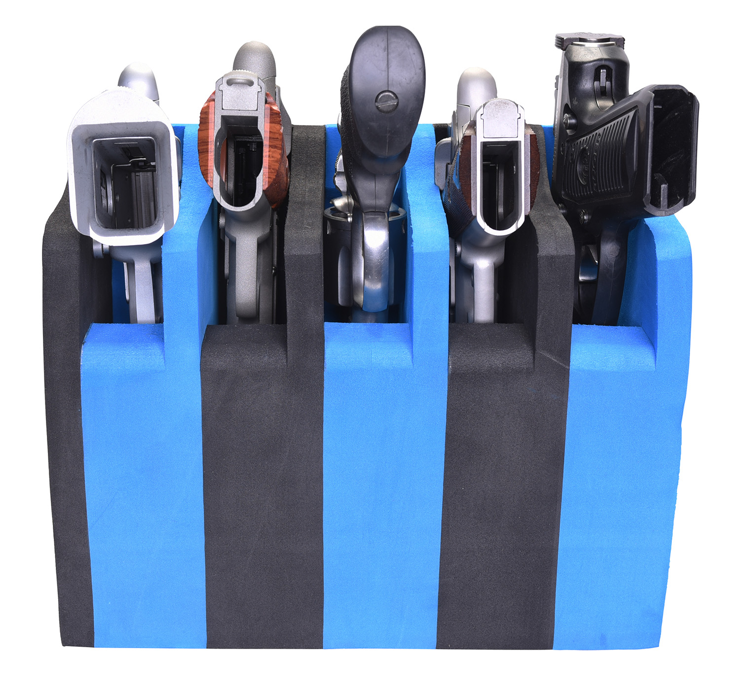 GPS F500CRN Foam Pistol Cradle Holds 5 Medium Handguns Black/Blue - GPS - BLACK