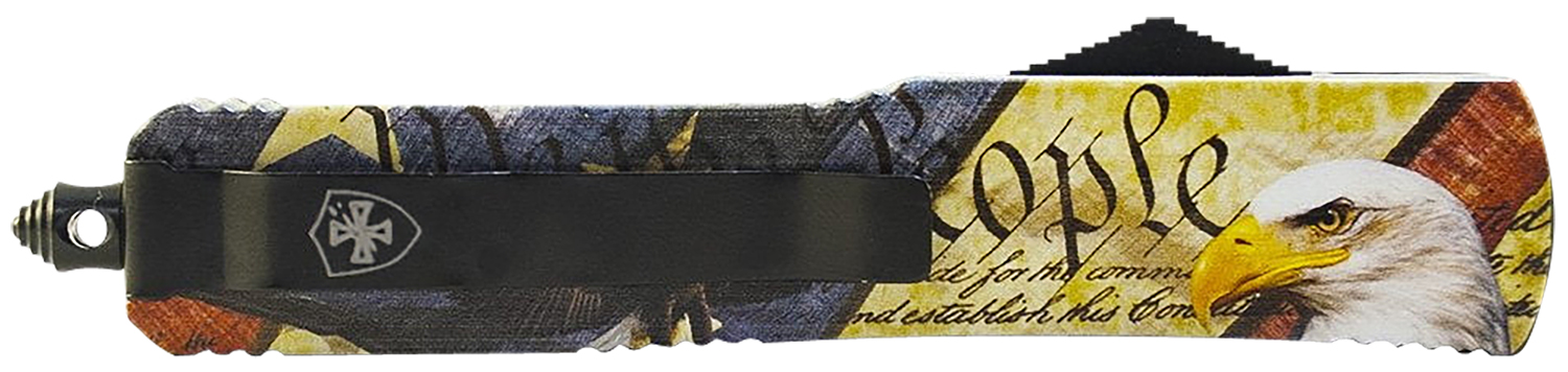 Templar Knife SEG332 Gen II Eagle Small 2.69 OTF Drop Point Plain Powder Coated 440C SS Blade, 4.31 Eagle w/We The People Aluminum Handle, Glass Breaker