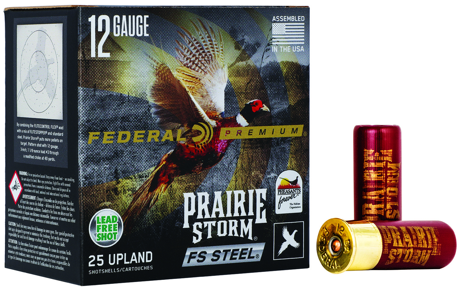 Federal Prairie Storm 12ga 3 Steel 2-3/4in 1-1/8oz – Hard-Hitting Non-Toxic Pheasant Load, 25 Rounds 3 Federal Prairie Storm 12ga 3 Steel 2-3/4in 1-1/8oz – Hard-Hitting Non-Toxic Pheasant Load, 25 Rounds - Image 3