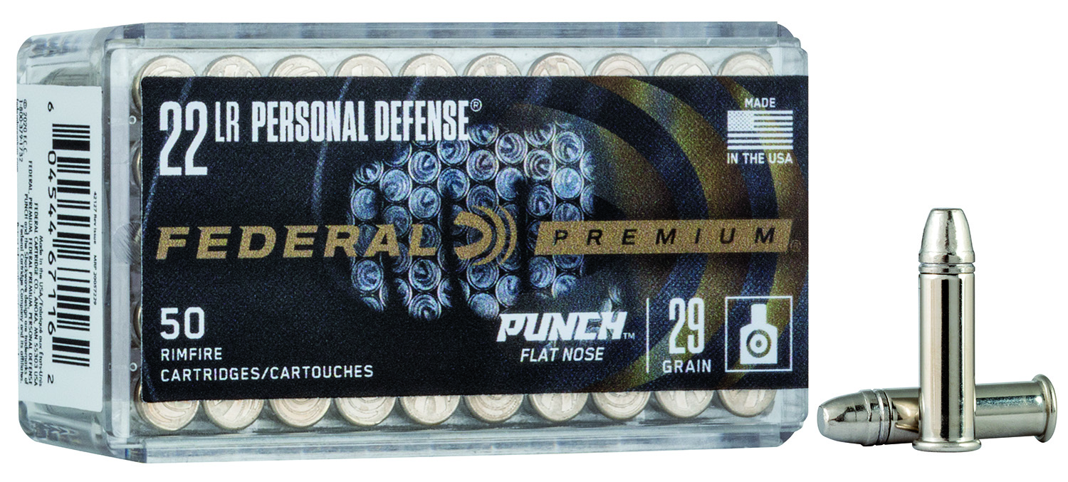 Federal PD22L1 Premium Personal Defense 22 LR 29 gr Punch Flat Nose 50 Bx/ 100 Cs