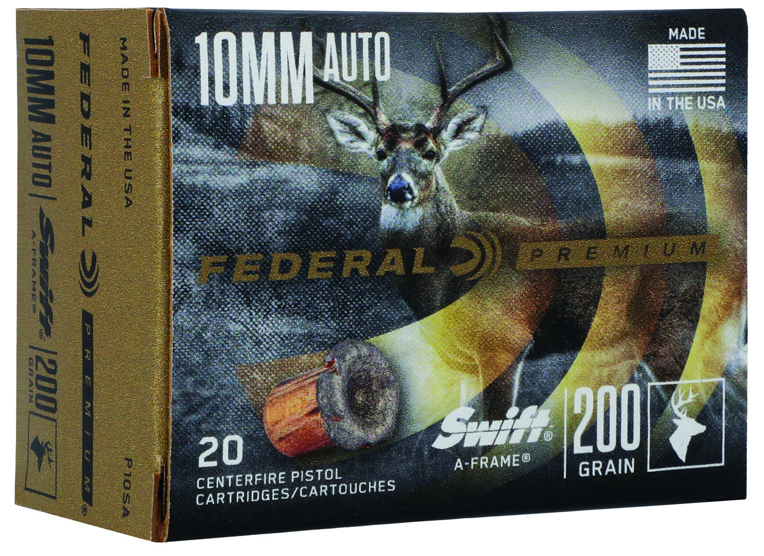 Federal Premium Pistol Ammo 10mm 200 gr. Swift Afr - Federal Premium Ammunition - SWIFT A FRAME