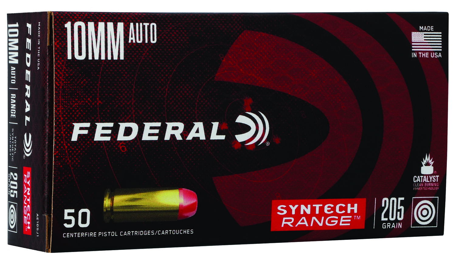 Federal AE10SJ1 Syntech Range 10mmAuto 205gr Total Jacket Flat Nose 50...