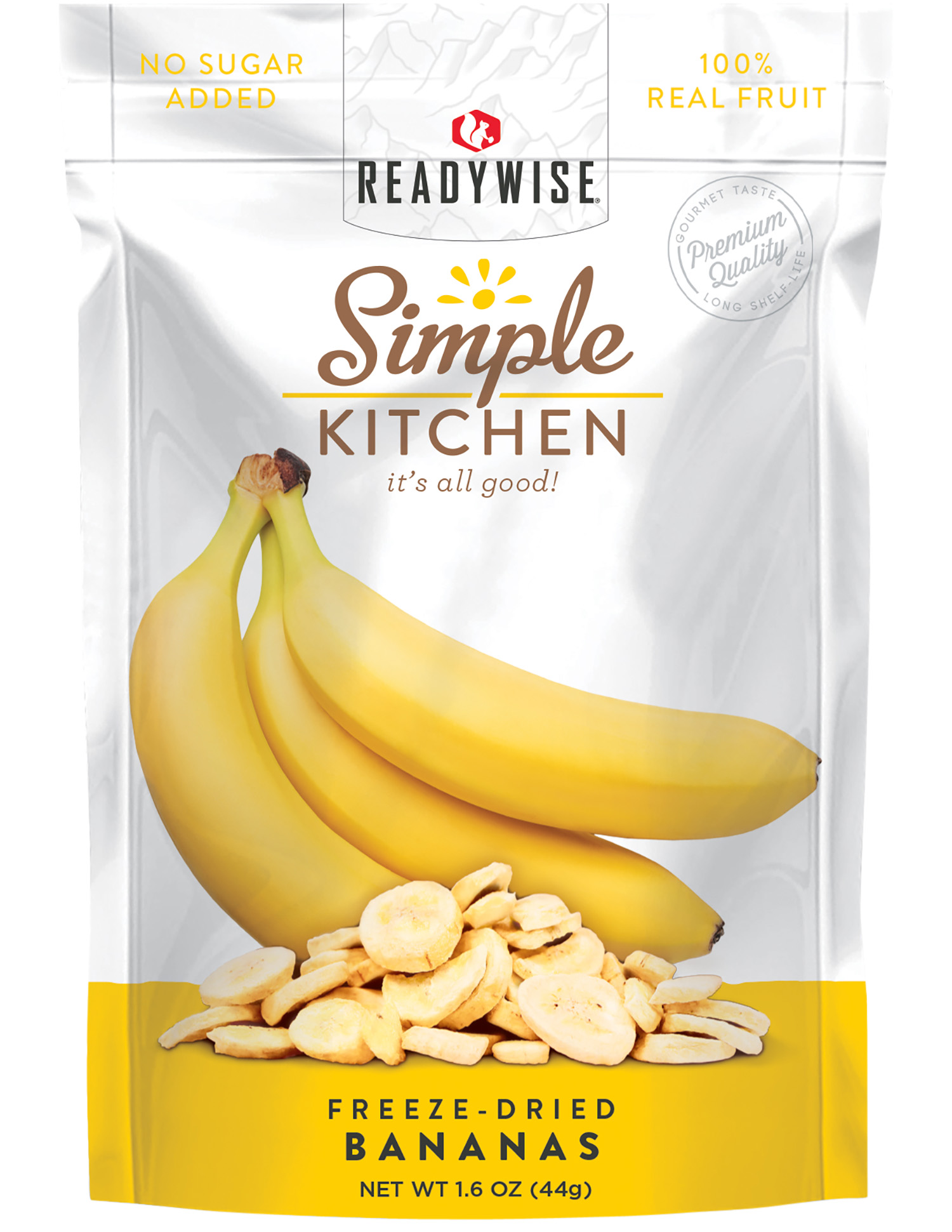 ReadyWise SK05007 Simple Kitchen Freeze Dried Fruit Bananas 1 Serving Pouch 6 Per Case