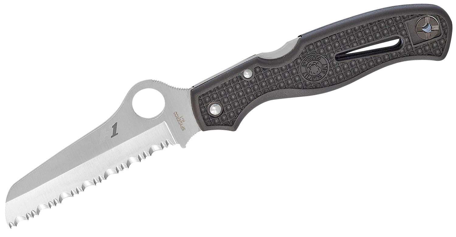Spyderco C89SBK Atlantic Salt 3.69" Serrated H1 Steel Blade FRN Handle - Spyderco - SHEEPSFOOT