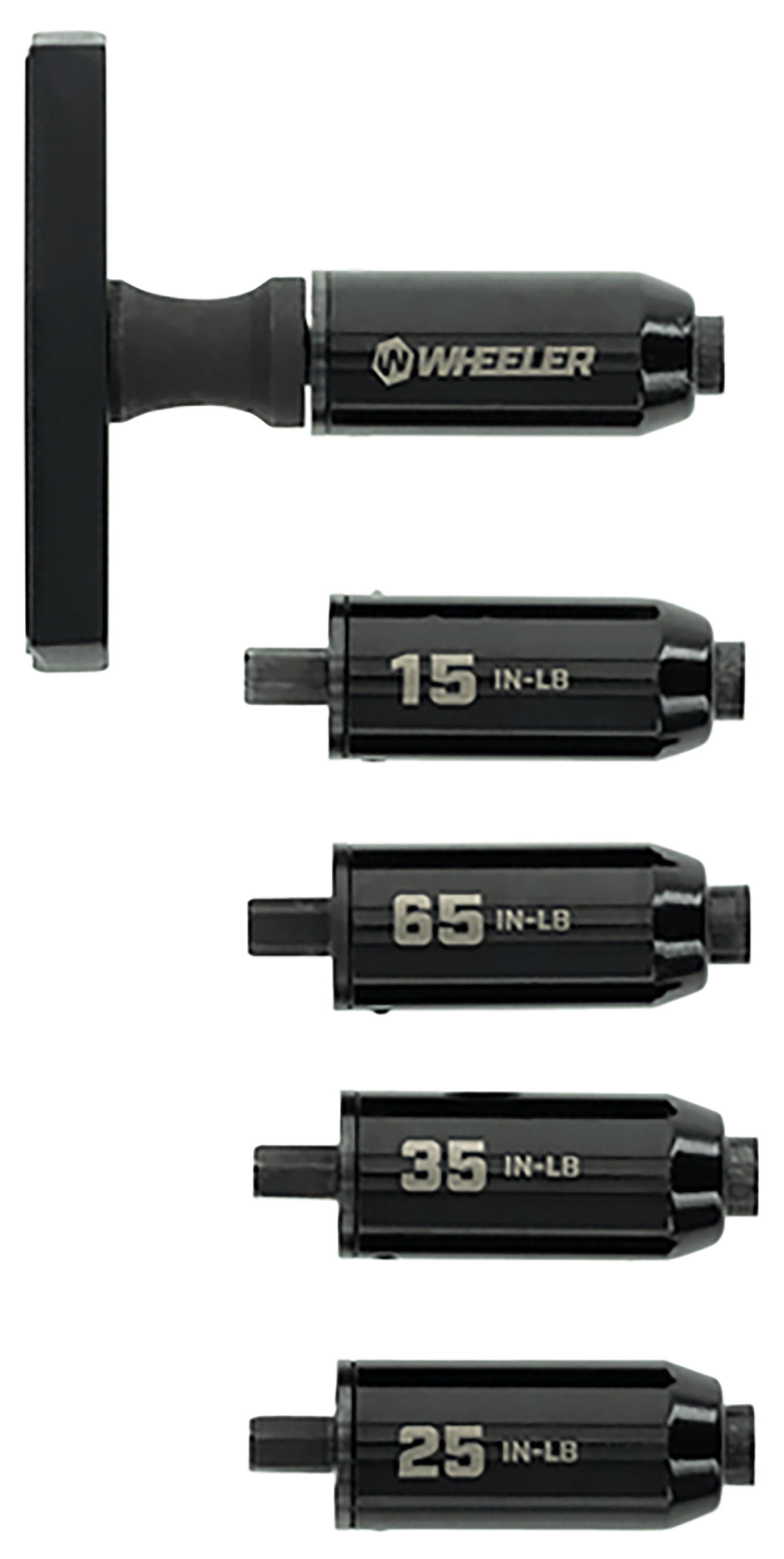 Wheeler 1136022 FAT Stix Torque Wrench Set, Black/Yellow, T-Handle Design, Includes 15, 25, 35, 45, 65 Inch-Pound Limiters, 1/2" Socket, 1/4" Drive Bit, Durable Materials, Soft Carry Case - Wheeler