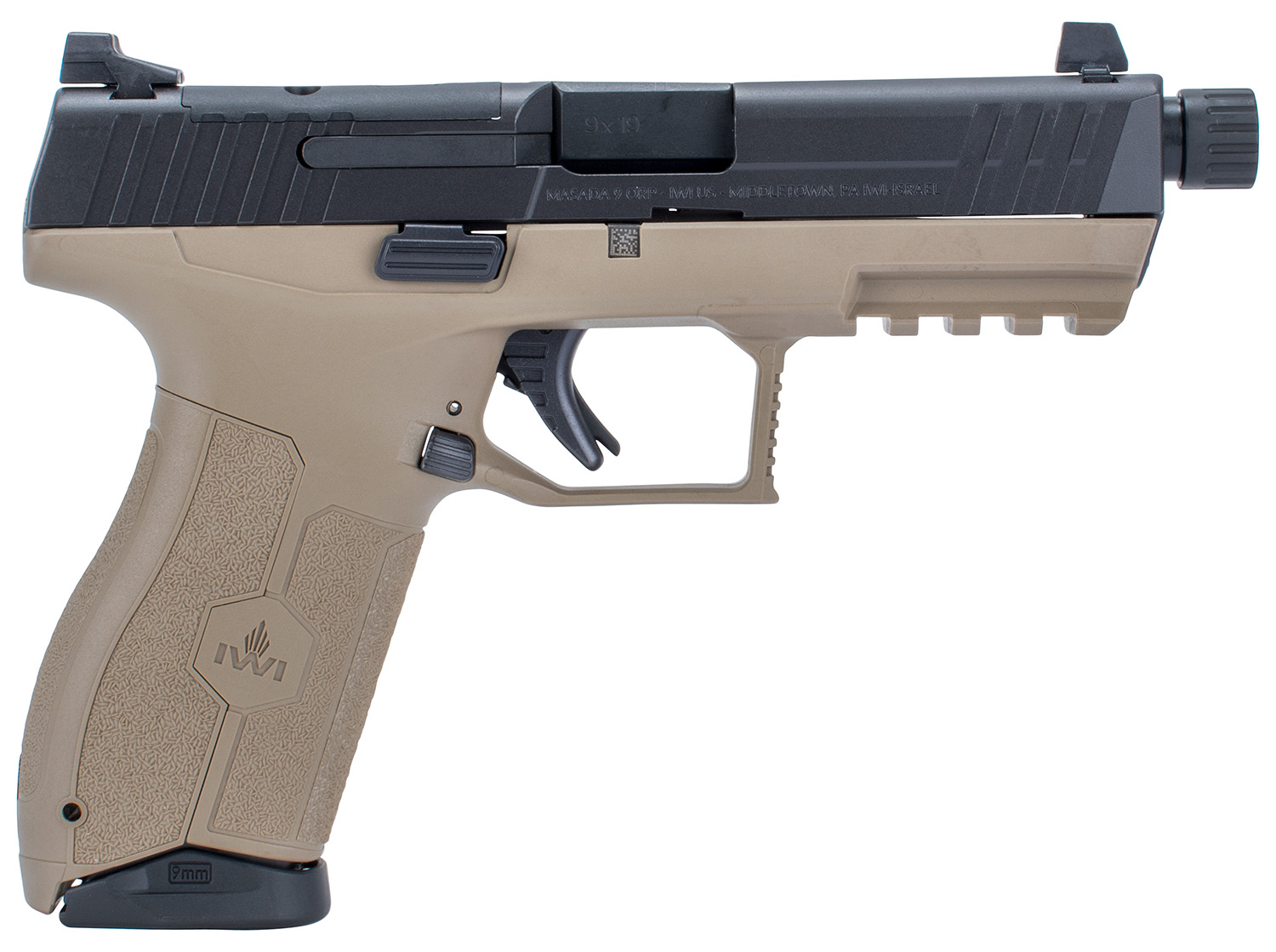 IWI US M9ORP17TFD MASADA  9mm Luger 4.60 TB 17+1 Flat Dark Earth Flat Dark Earth Interchangeable Backstrap Grip