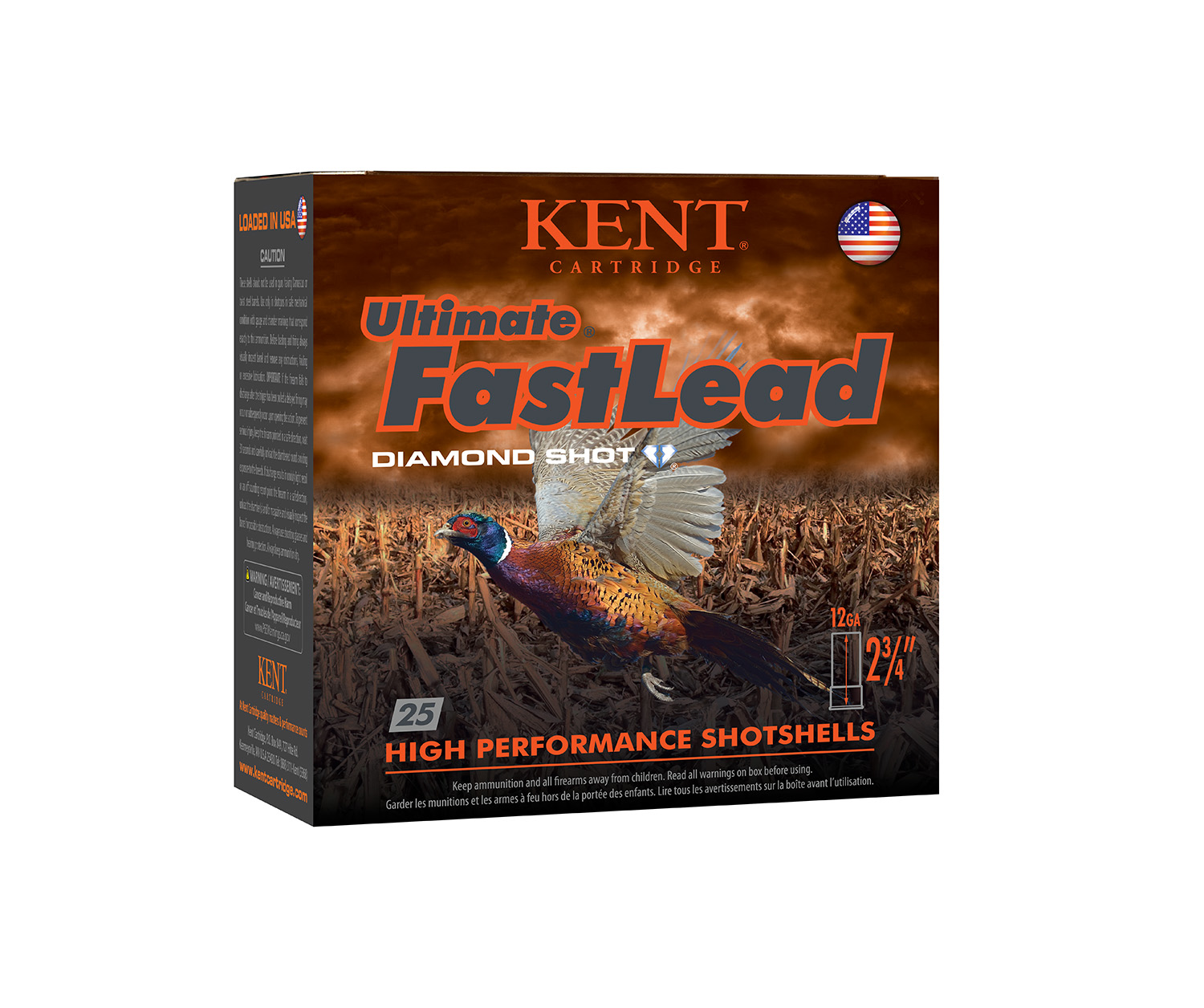 Kent Cartridge K122UFL424 Ultimate Fast Lead 12Gauge 2.75 1 1/2oz 4Shot 25 Per Box/10 Case