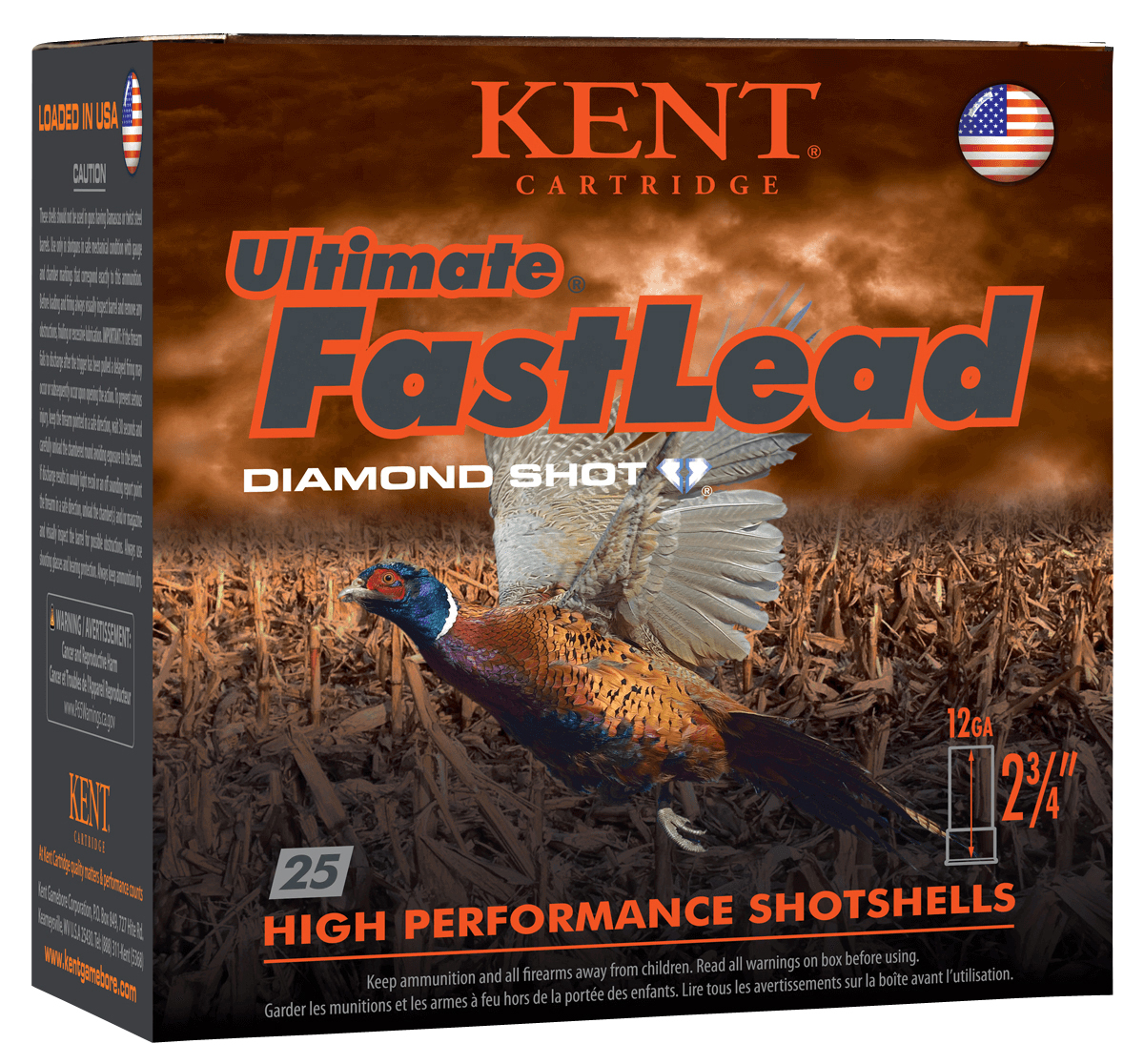 Kent Cartridge K122UFL364 Ultimate Fast Lead 12Gauge 2.75 1 1/4oz 4Shot 25 Per Box/10 Case