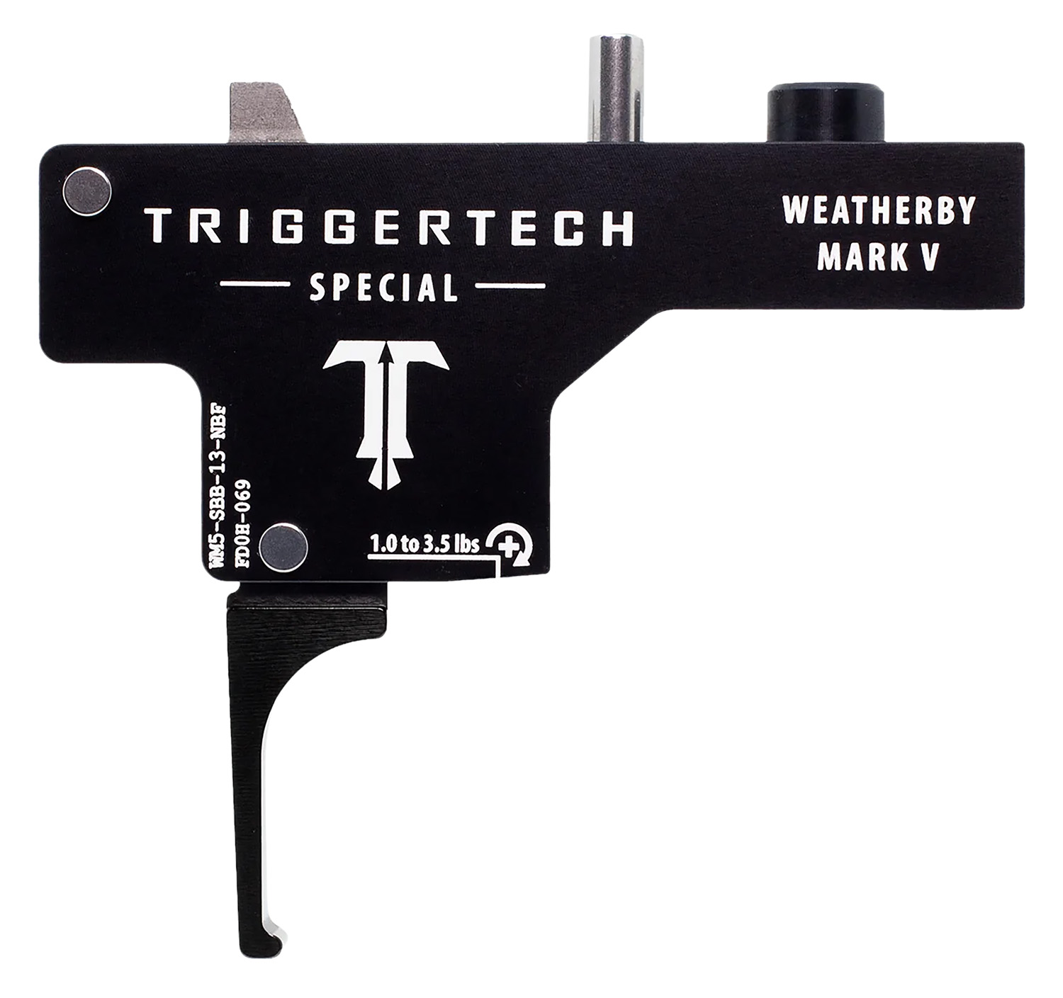 TriggerTech WM5SBB13NBF Flat Trigger 1-3.5 lbs Black PVD Weatherby Mark V