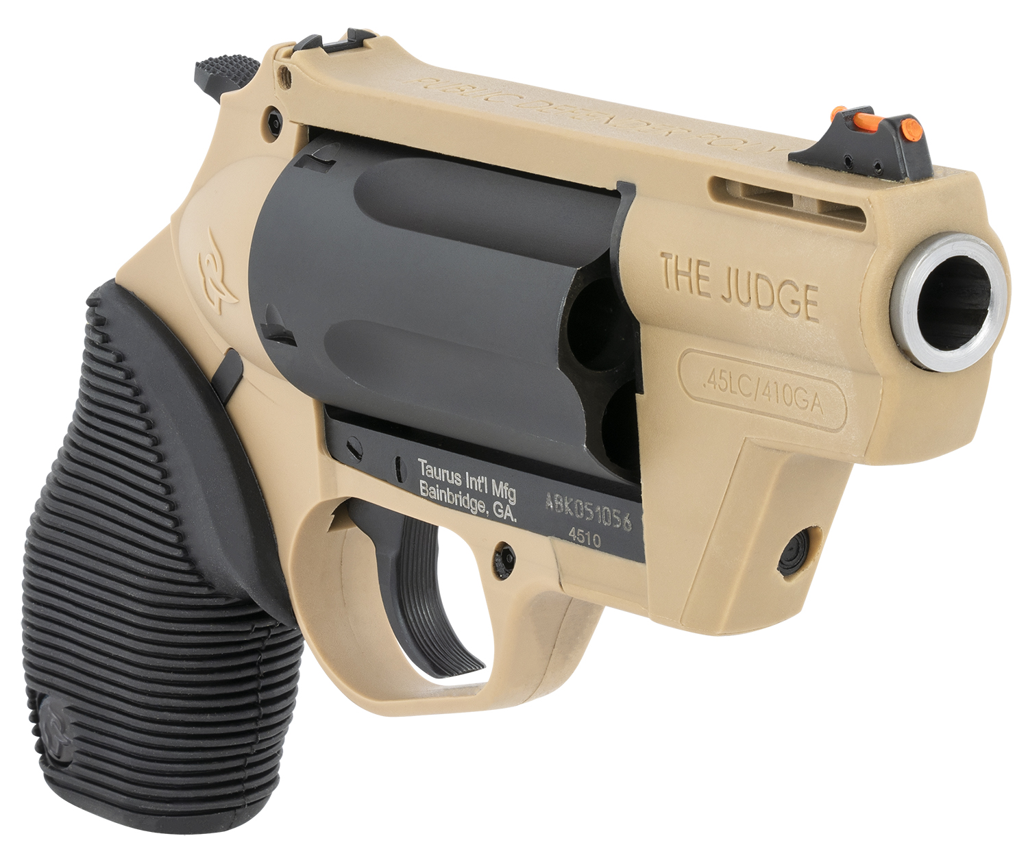 Taurus Judge Public Defender 45 Colt / 410 Flat Dark Earth 2.5 in. 5-Shot - Superb Close-Range Revolver 2 Taurus Judge Public Defender 45 Colt / 410 Flat Dark Earth 2.5 in. 5-Shot - Superb Close-Range Revolver - Image 2