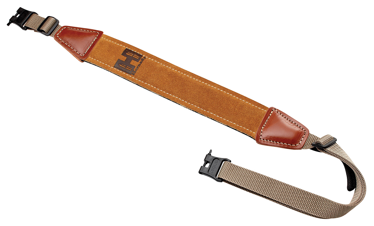 Hornady 99107 Universal Brown Leather/Nylon Rifle Sling with Swivels
