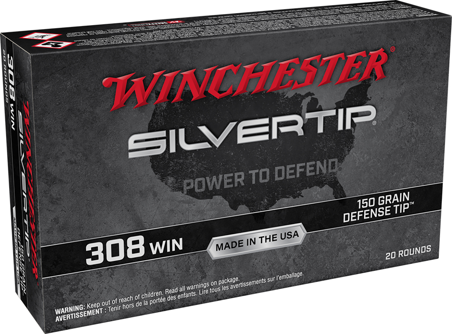 Winchester Ammo W308ST Silvertip Defense 308 Win 150 gr Bullet 20 Per Box/ 10 Cs
