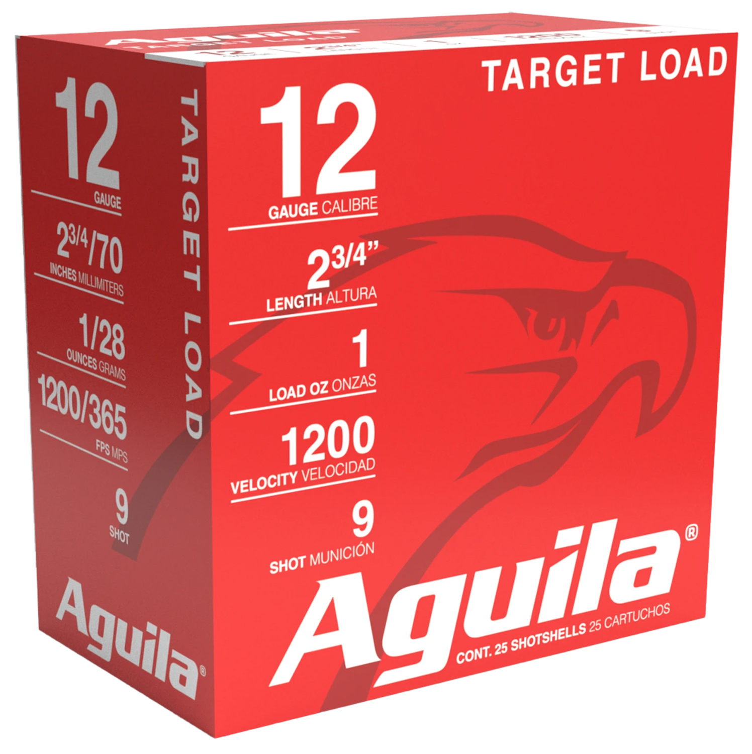 Aguila Target Shotshells 12 ga 2-3/4 1oz 1200 fps #9 25/ct