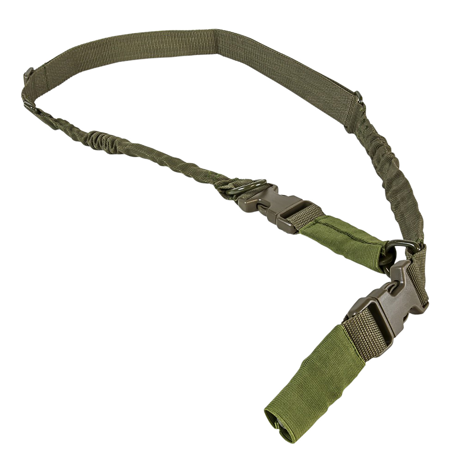NcStar AARS21PG VISM Sling Green Nylon Strap w/Elastic Shock-Cord 55-72 OAL Adjustable Bungee