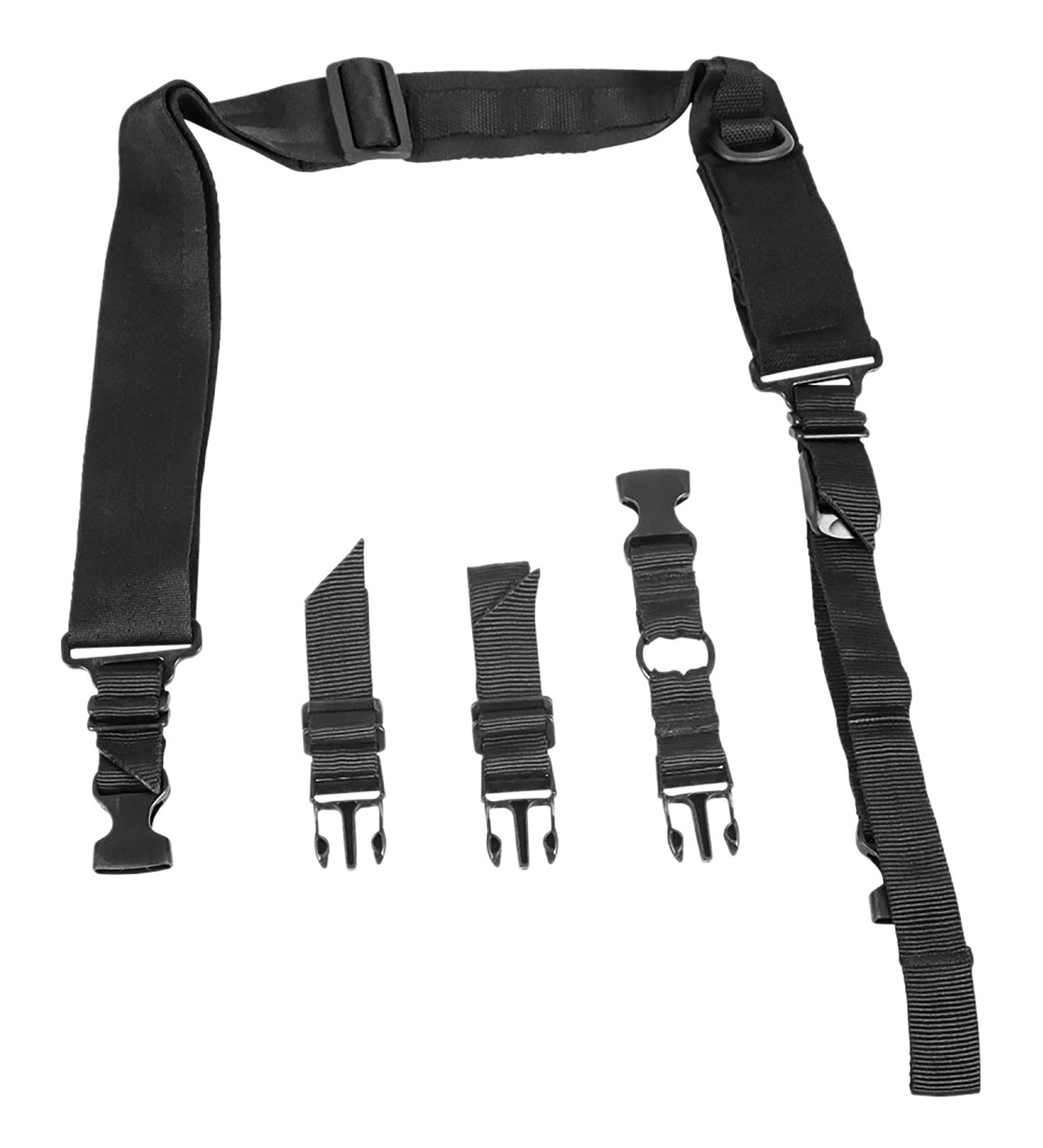 NcStar AARS2PB VISM Sling Black Nylon Strap w/Elastic Shock-Cord 55-72 OAL Adjustable Bungee