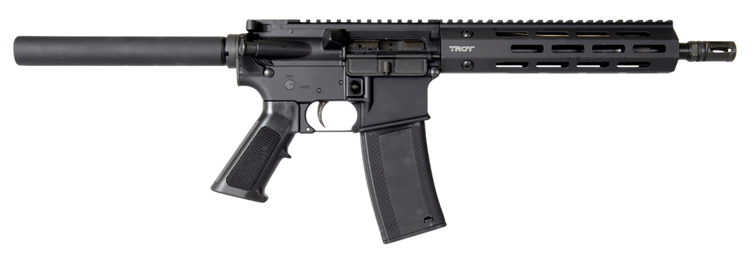 Troy Ind SPSTCA310BTB1 A3  223 Rem Caliber with 10.50 Barrel, 30+1 Capacity, Black Metal Finish, Fixed Pistol Grip Stock & Black Polymer Grip Right Hand