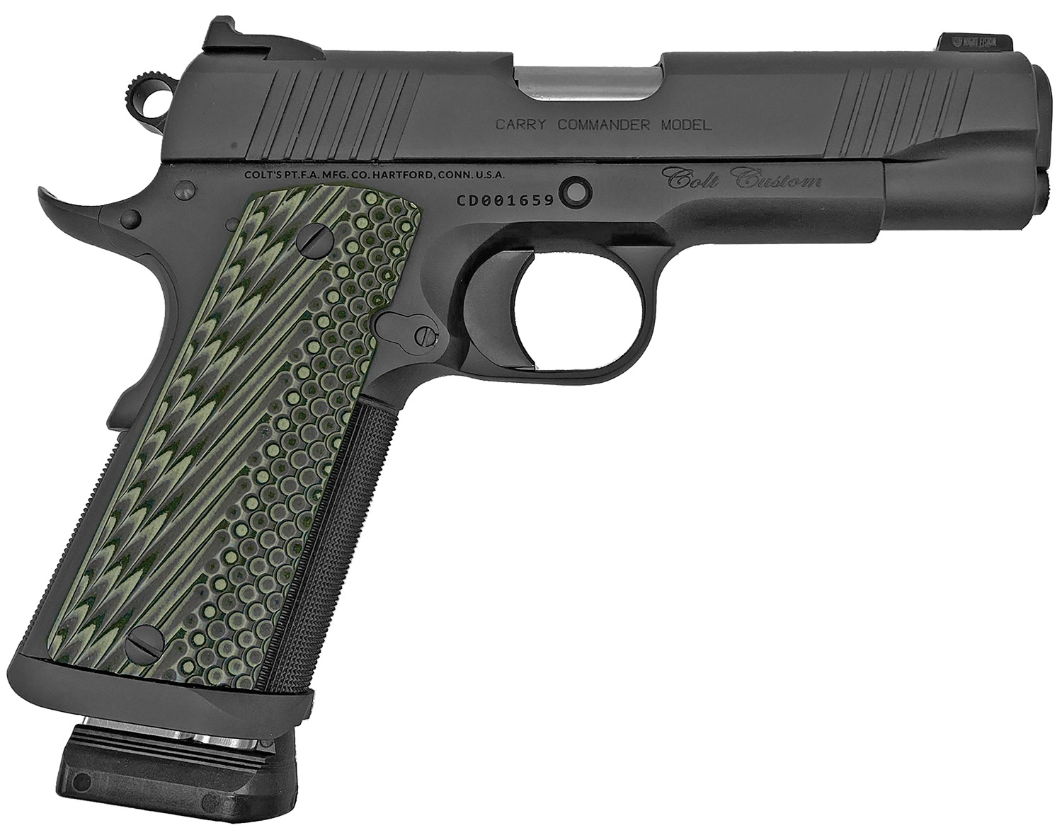 Colt Mfg O4042CS Limited 1911 Custom  Carry 9mm Luger 7+1 4.25" Black National Match Barrel, Decobond Smoke Gray Serrated Steel Slide & Frame w/Beavertail, Gray G10 Grip, Ambidextrous
