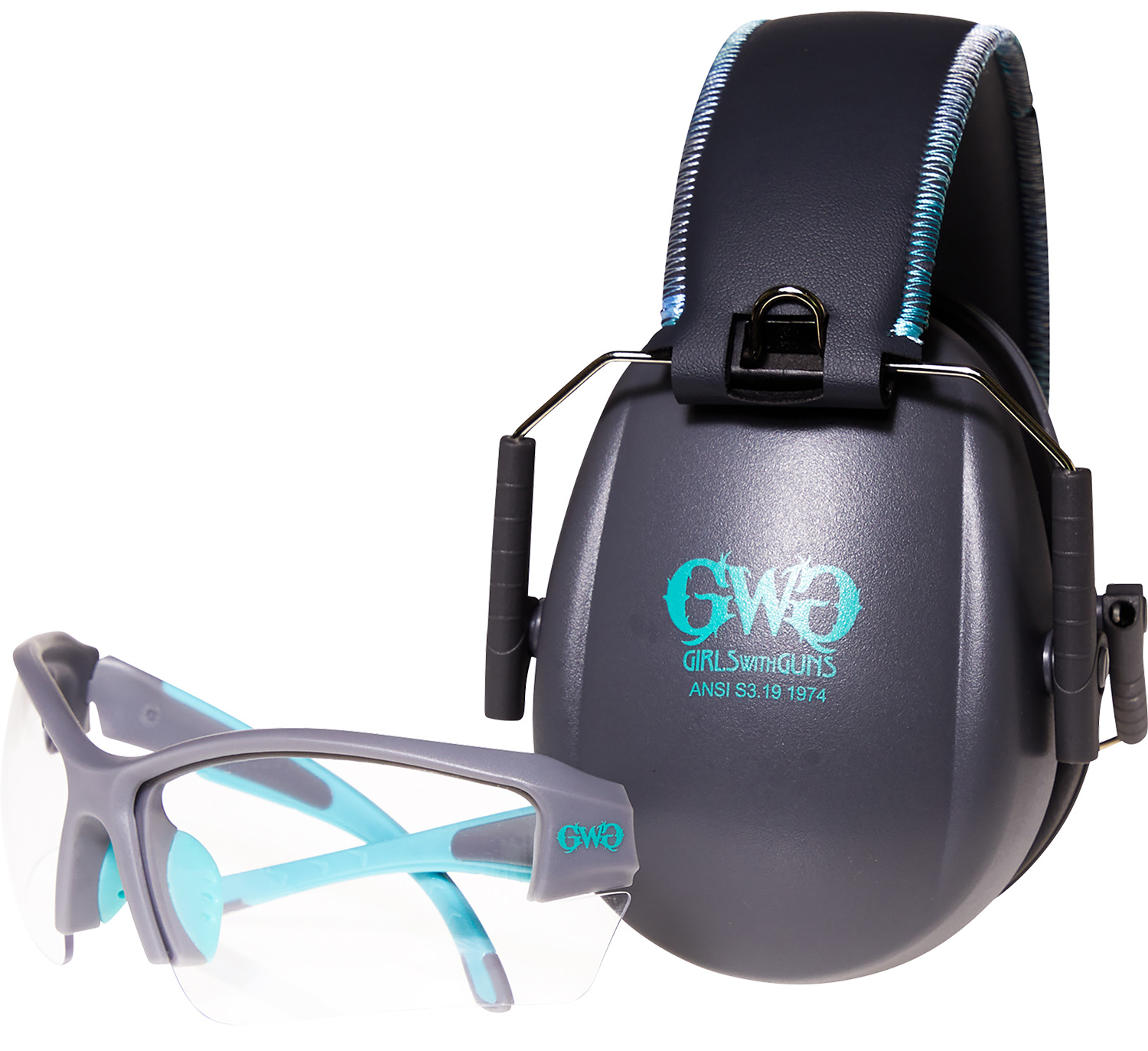 Girls With Guns Assure Eye and Ear Combo Black/Teal/Gray 2388