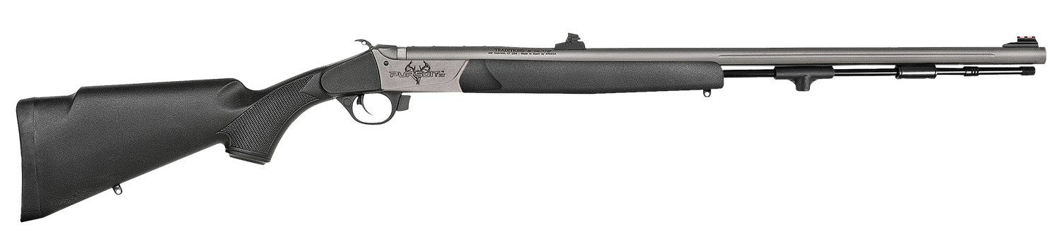 Traditions R74110440S Pursuit XT 50 Cal 209 Primer 26 Stainless Cerakote Black Synthetic Stock Includes Williams Fiber Optic Sights
