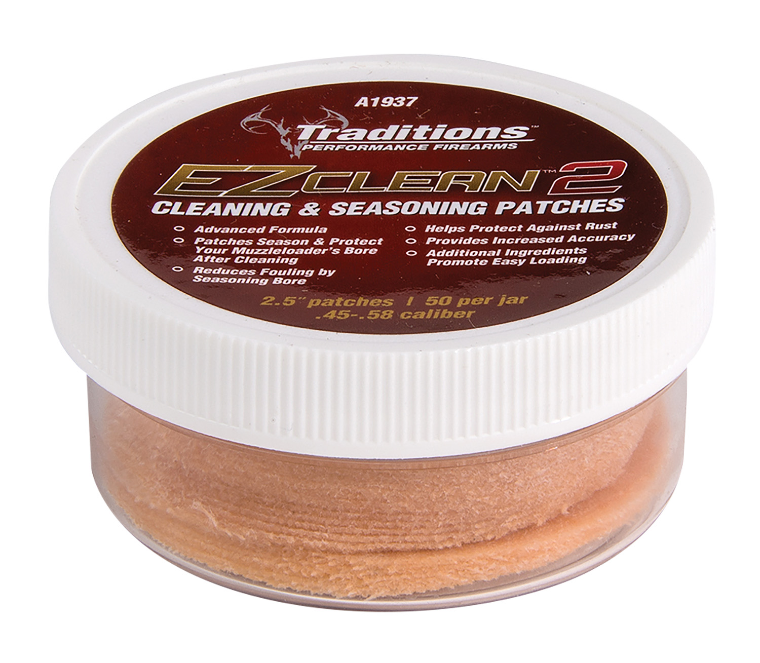 Traditions A1937 EZ Clean 2 Cleaning Patches 45/58 Cal 2.5 patches 50 Pkg
