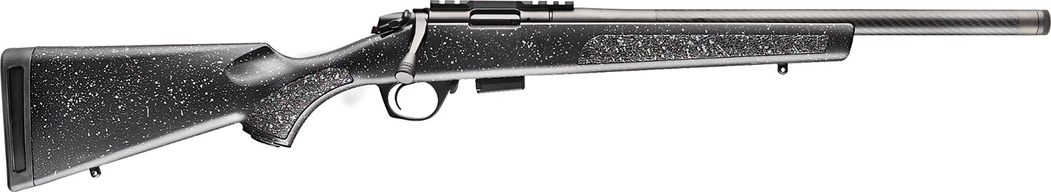 Bergara Rifles BMR002 BMR Carbon Fiber Full Size 22 LR 5+1/10+1 18 Matte Blued Carbon Fiber/Steel Threaded Barrel & Drilled & Tapped Steel Receiver, Fixed Black/Gray Speckled Synthetic Stock