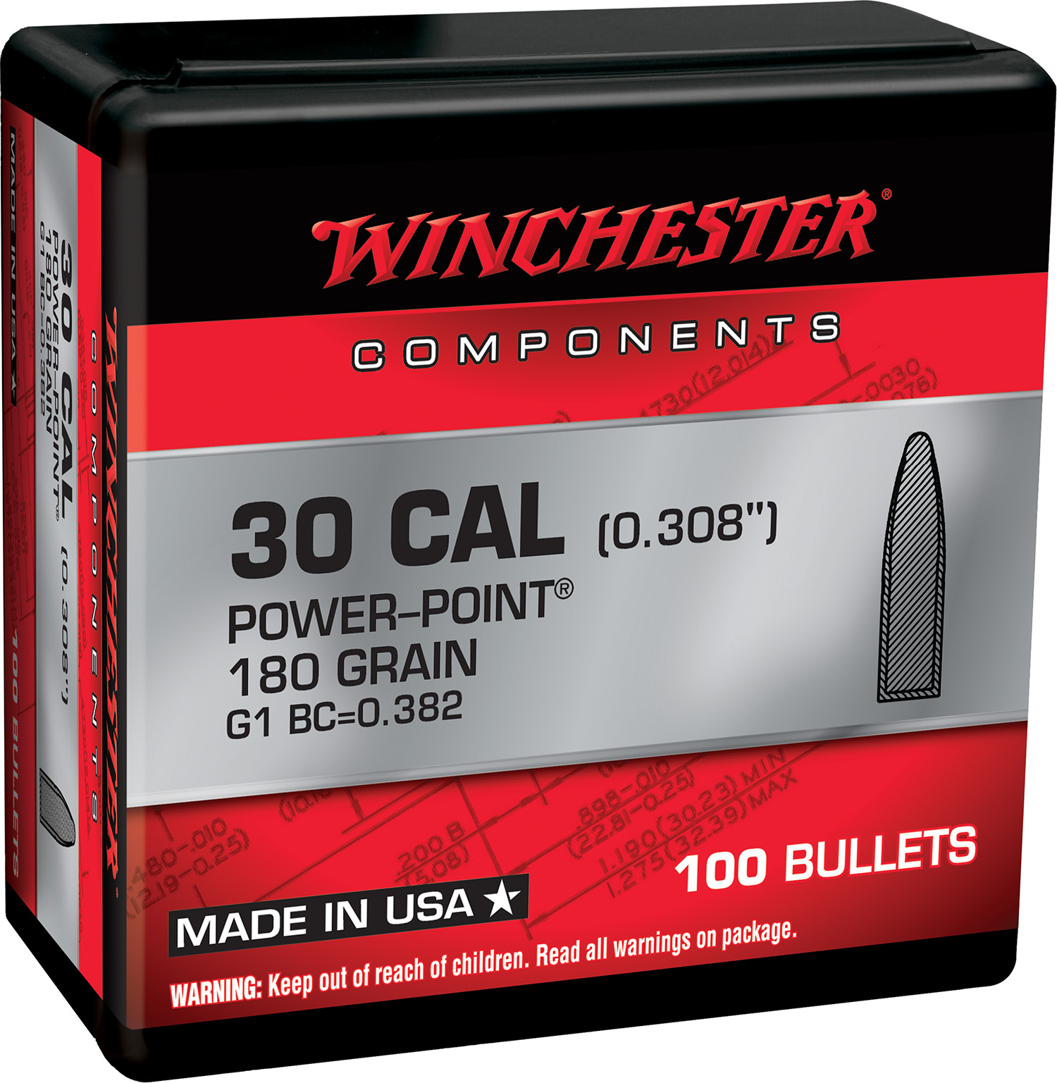 Winchester Ammo WB308P180X Centerfire Rifle 308 Win .308 180 gr Power-img-0